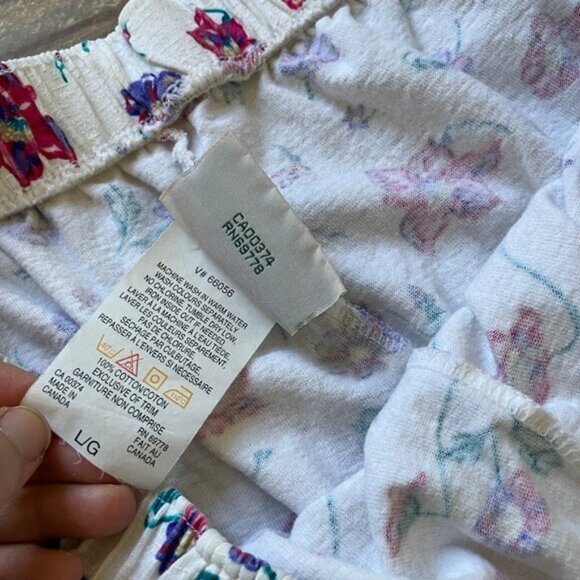 Northern Reflections Pull-On Shorts with Pockets White Floral Print Vintage 90s - Picture 9 of 9